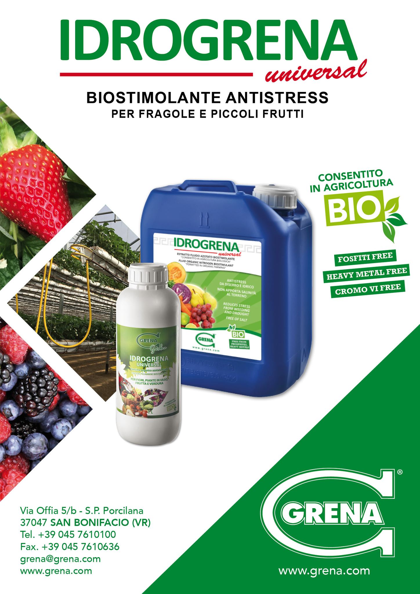 IDROGRENA Universal es un bioestimulante orgánico líquido rico en poliaminas