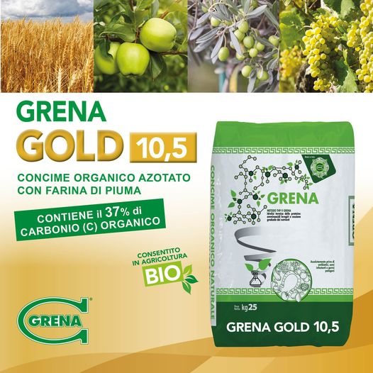 NOVITA': GRENA GOLD 10,5 nuovo concime organico con solo farina di