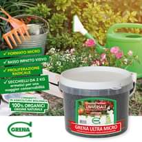Podría ser una imagen que represente el siguiente texto. "MH FORMATO MICRO BAJO IMPACTO VISUAL PROLIFERACIÓN DE RAÍCES CUBO DE KG hermético para mayor vida útil EN AGRICULTURA ORGÁNICA PERMITIDO 100% ORGÁNICO ORIGEN NATURAL UNIVERSAL Abonos/Abonos UNIVERSAL GRENA னகக GRENA NITRÓGENO GANIC FERTILIZANTE RGANICNITROGENFEI ULTRA MICRO"
