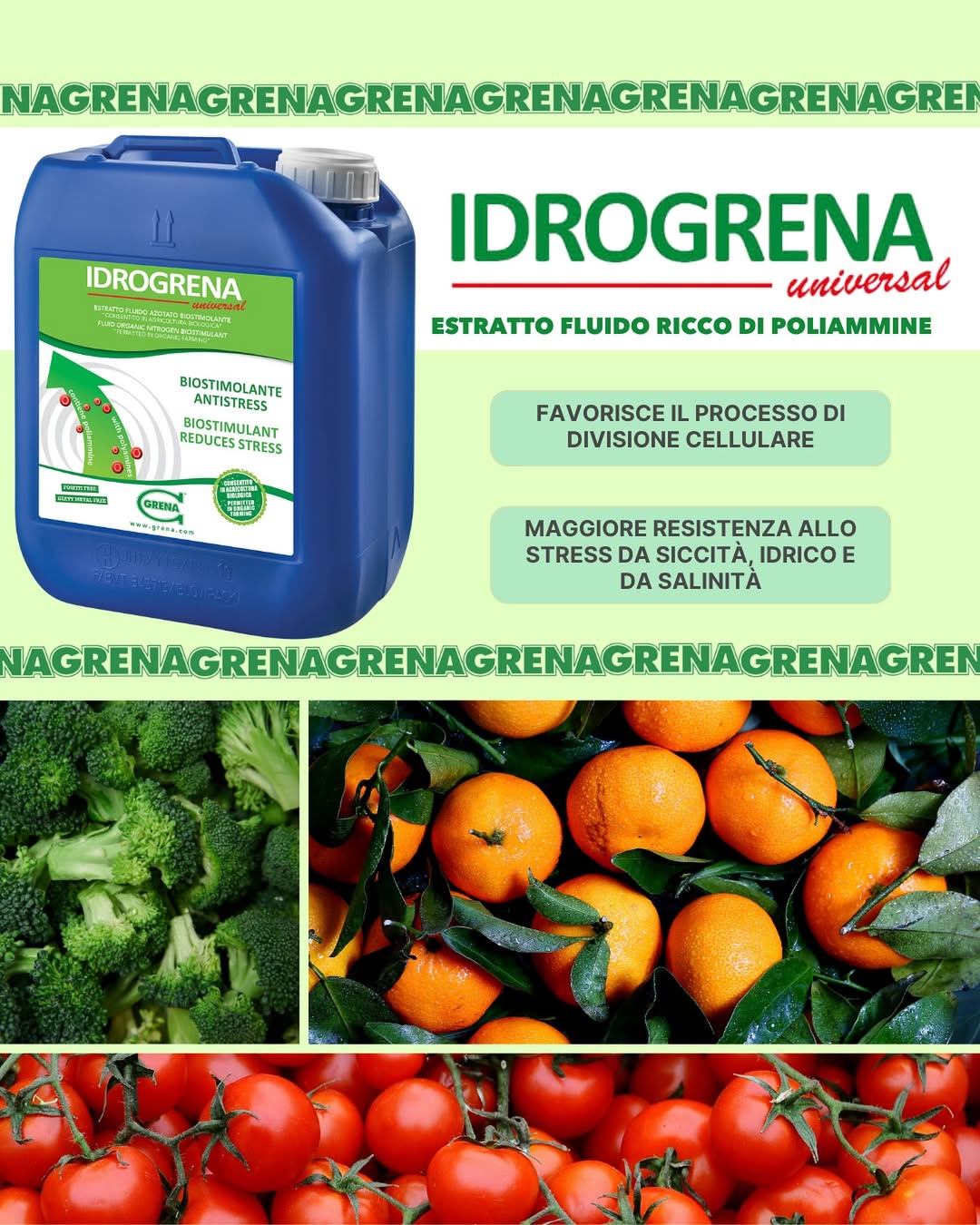 idrogrena universal è un biostimolante innovativo di origine 100% naturale.