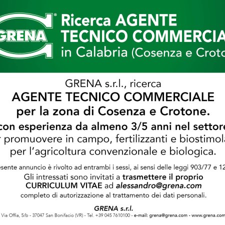 CERCHI LAVORO? Grena s.r .l Ricerca un AGENTE TECNICO COMMERCIALE