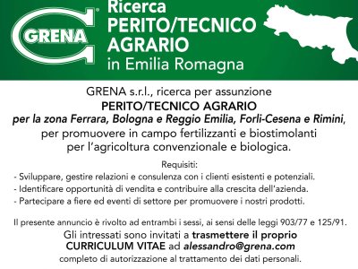 Grena srl ​​Search for EXPERTS / AGRICULTURAL TECHNICIAN in the